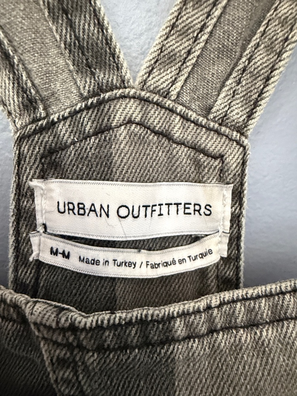 Urban Outfitters BDG Striped Denim Short Overalls Sz M Vintage Wash Shortalls - Picture 3 of 14